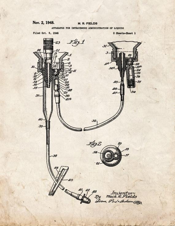IV Machine Patent Print