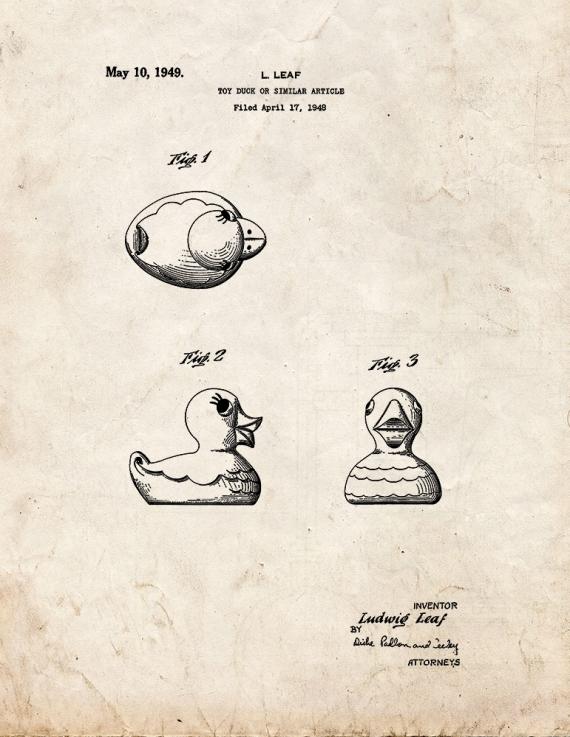 Rubber Duck Patent Print