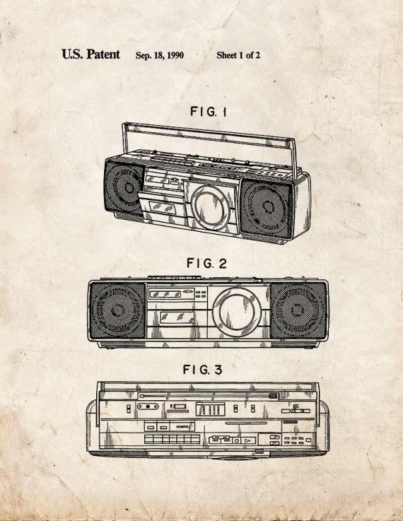 Boombox Patent Print