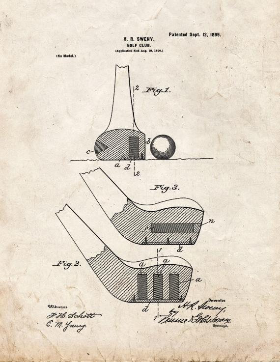 Golf Club Patent Print