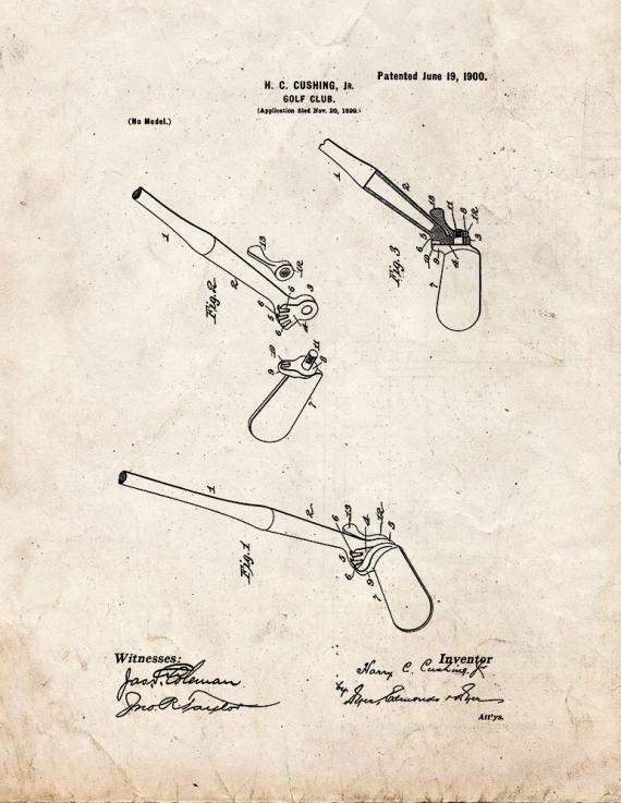 Golf Club Patent Print