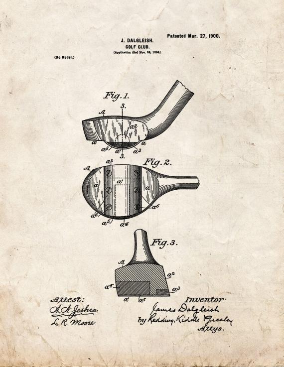 Golf Club Patent Print