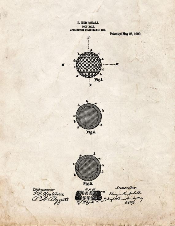 Golf Ball Patent Print