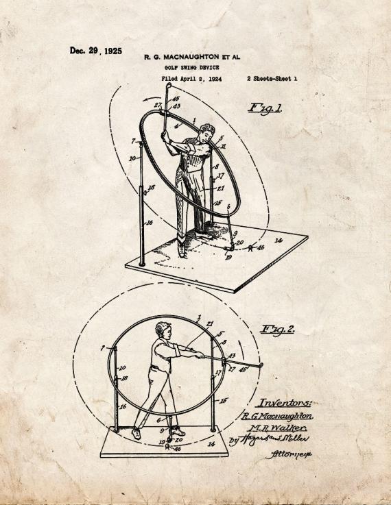 Golf Swing Device Patent Print