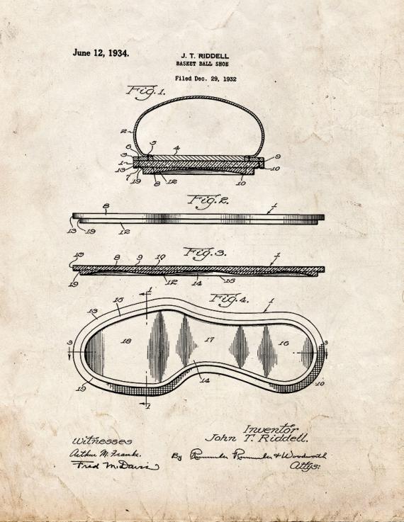 Basket Ball Shoe Patent Print