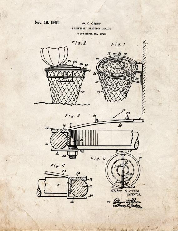 Basketball Practice Device Patent Print