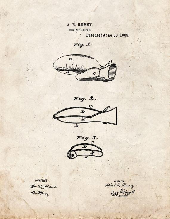 Boxing Glove Patent Print