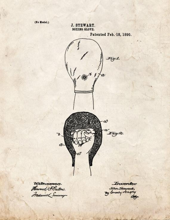 Boxing Glove Patent Print