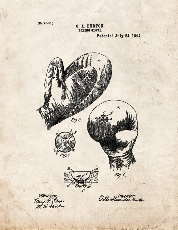 Boxing Glove Patent Print