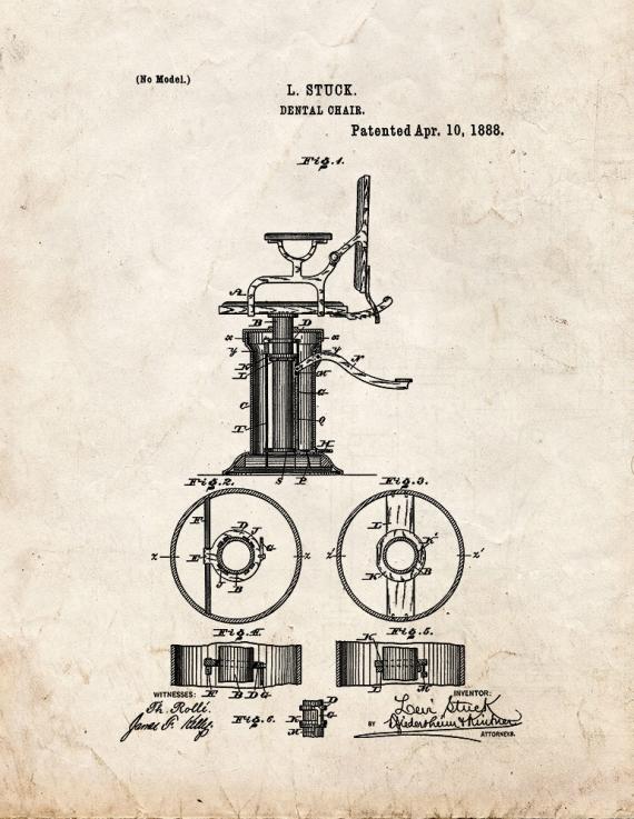 Dental Chair Patent Print