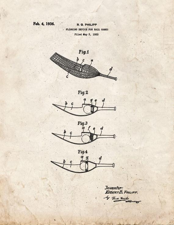 Lacrosse Stick Patent Print