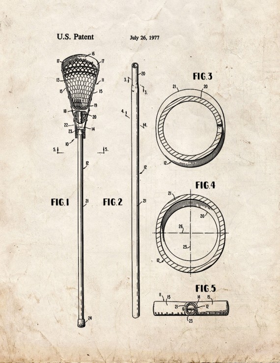 Lacrosse Stick Patent Print