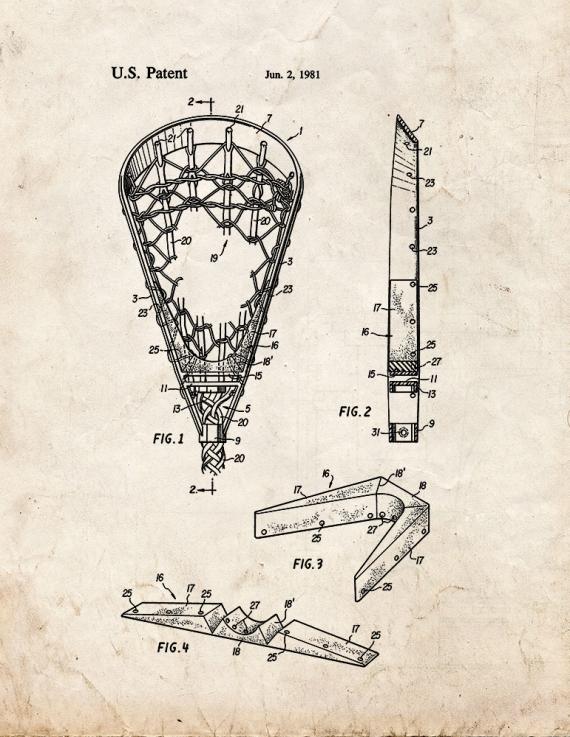 Lacrosse Stick Head Patent Print