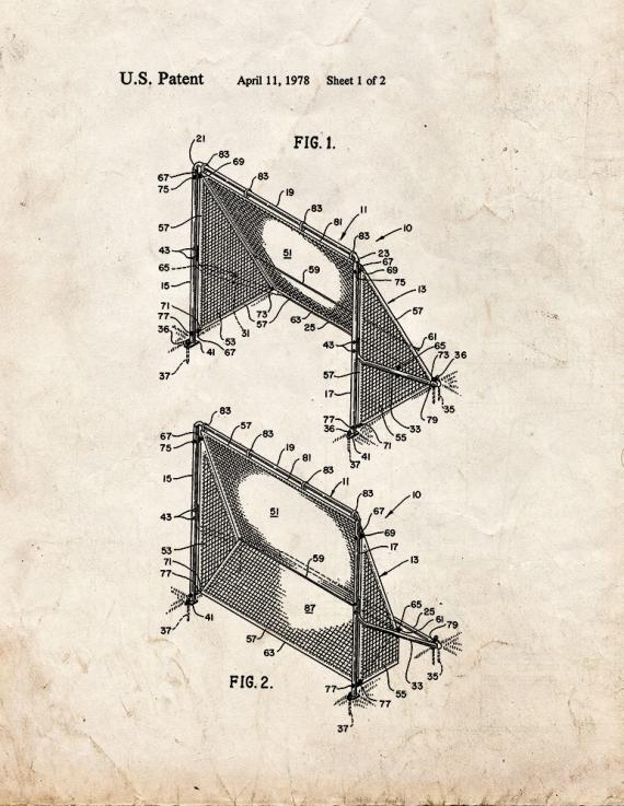 Soccer Practice Net Patent Print