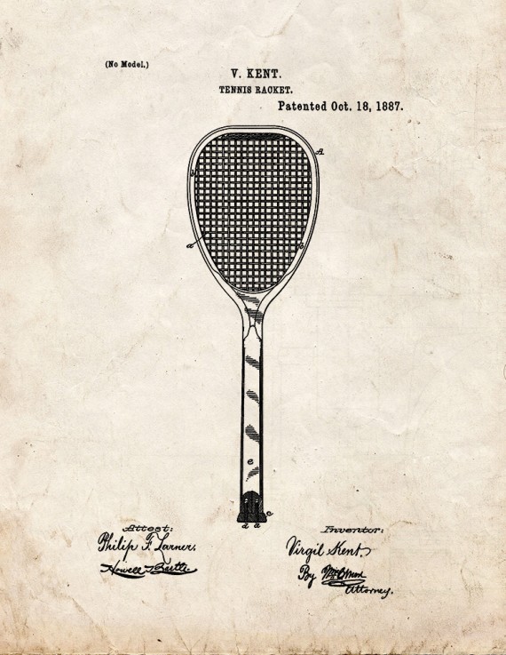 Tennis Racket Patent Print