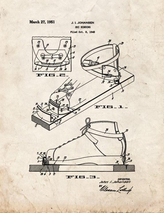 Ski Binding Patent Print