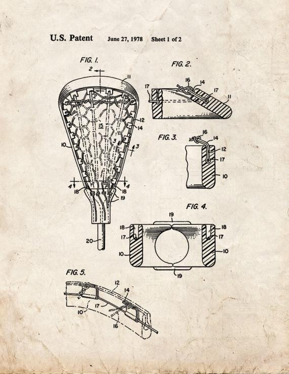 Lacrosse Stick Patent Print