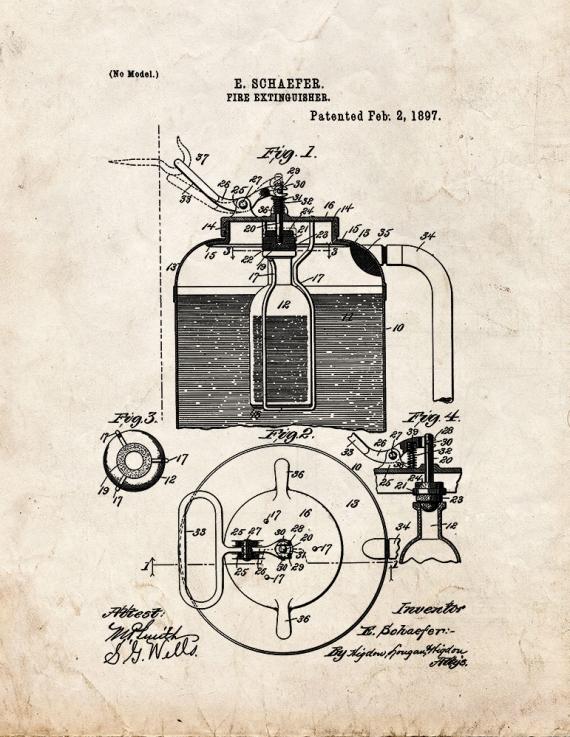 Fire Extinguisher Patent Print