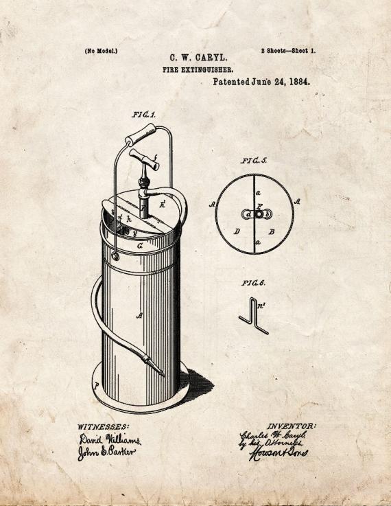 Fire Extinguisher Patent Print