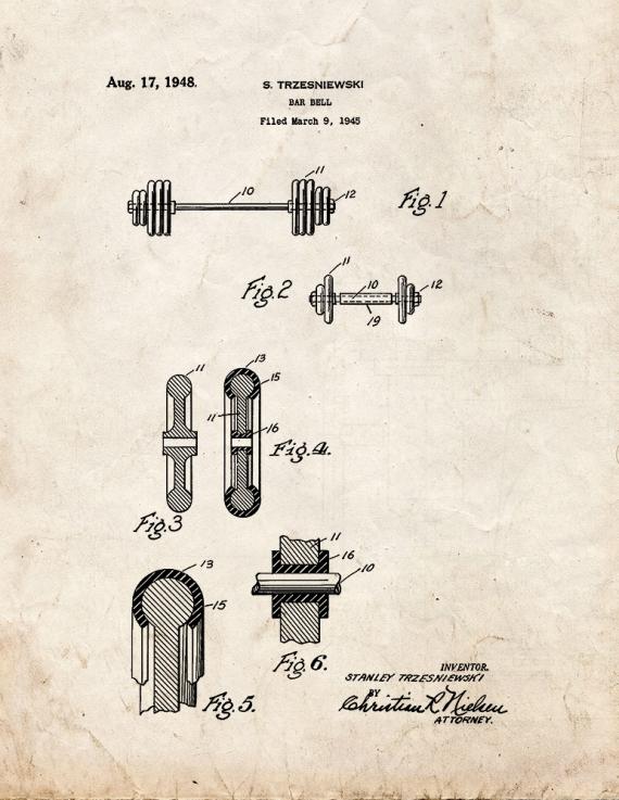 Barbell Patent Print