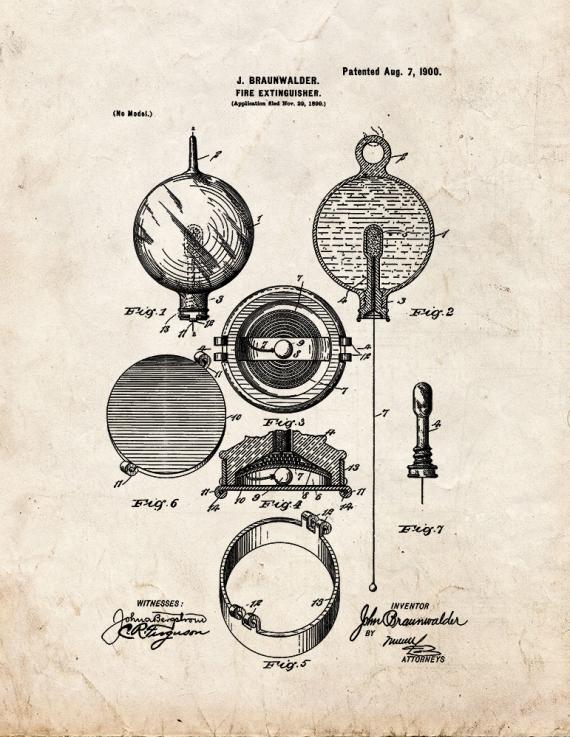 Fire Extinguisher Patent Print