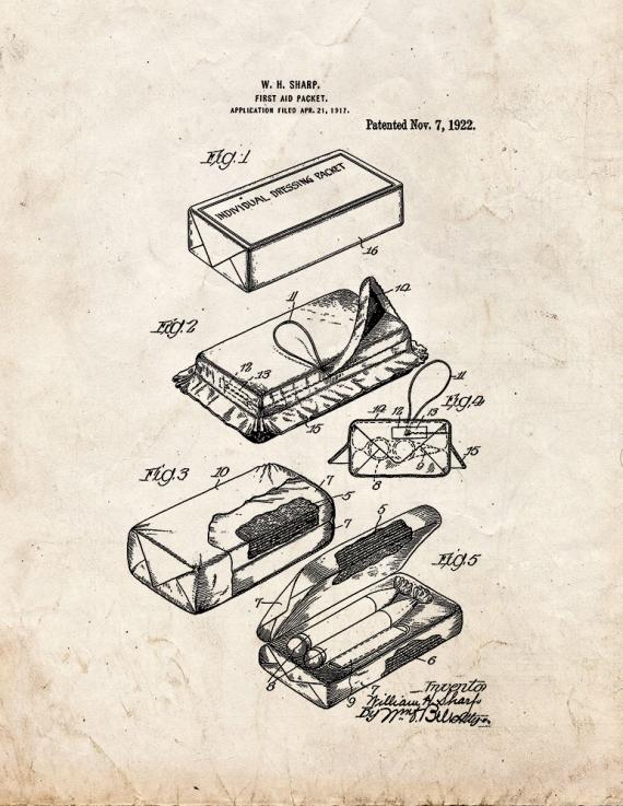 First-aid Packet Patent Print