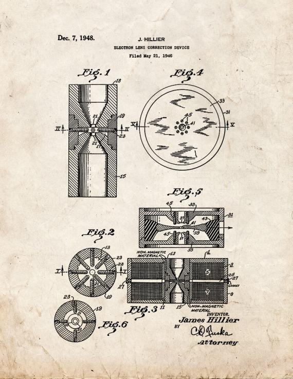 Electron Lens Correction Device Patent Print