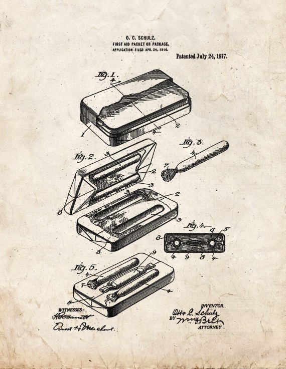 First-aid Packet Patent Print