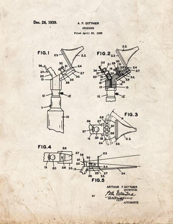 Otoscope Patent Print