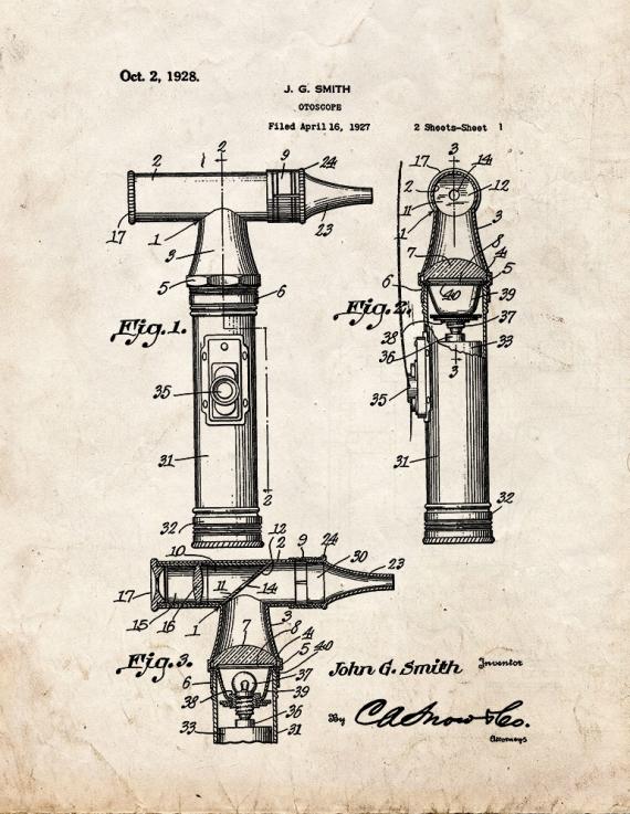 Otoscope Patent Print