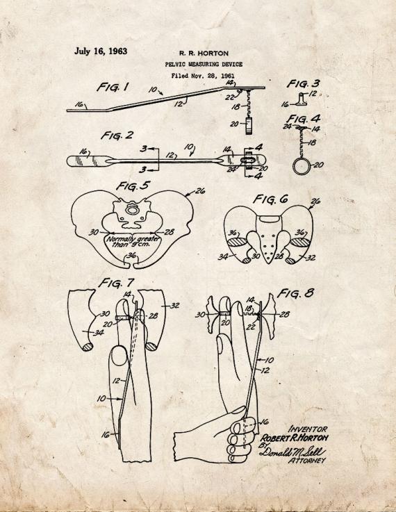 Pelvic Measuring Device Patent Print