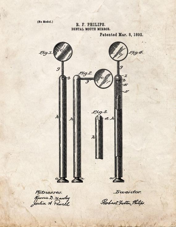 Dental Mirror Patent Print