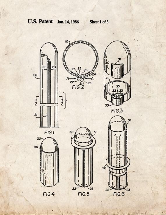 Reclosable Condom Patent Print