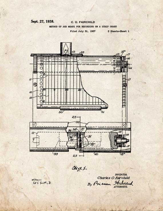 Method Of and Means for Recording On A Strip Chart Patent Print