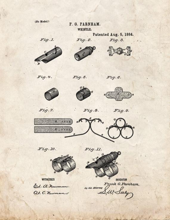 Whistle Patent Print