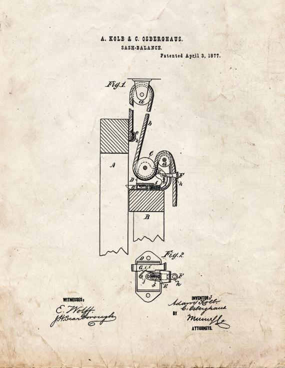 Sash Balance Patent Print