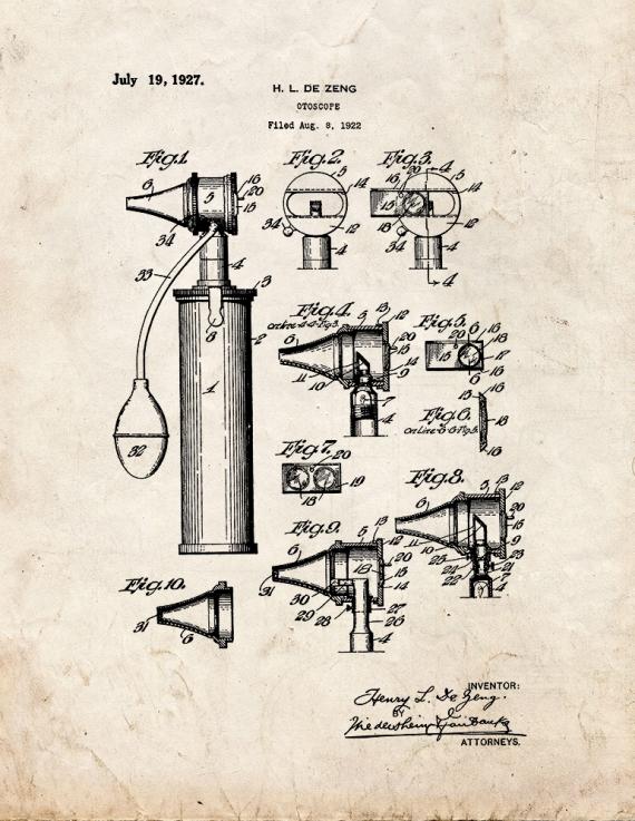 Otoscope Patent Print