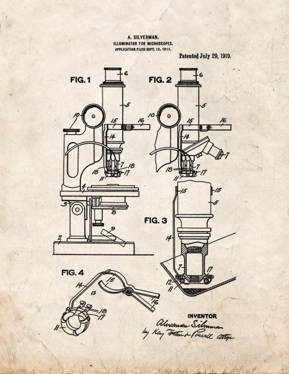 Microscope Illuminator Patent Print
