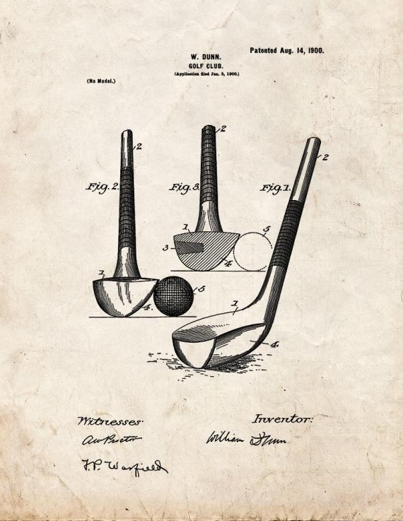 Golf Club Patent Print