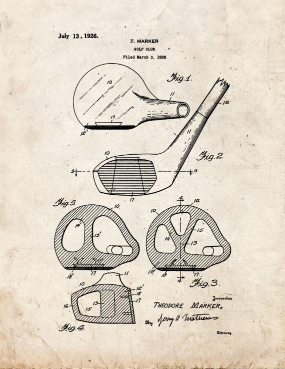 Golf Club Patent Print