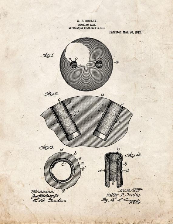 Bowling Ball Patent Print