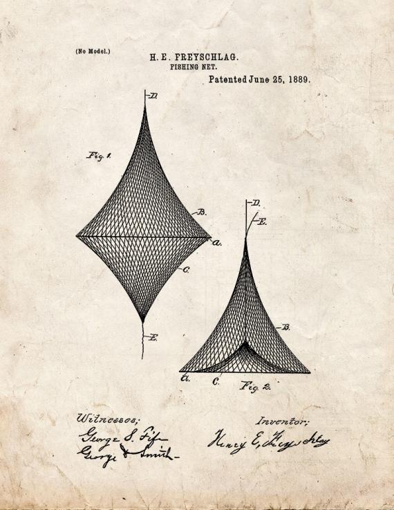 Fishing Net Patent Print