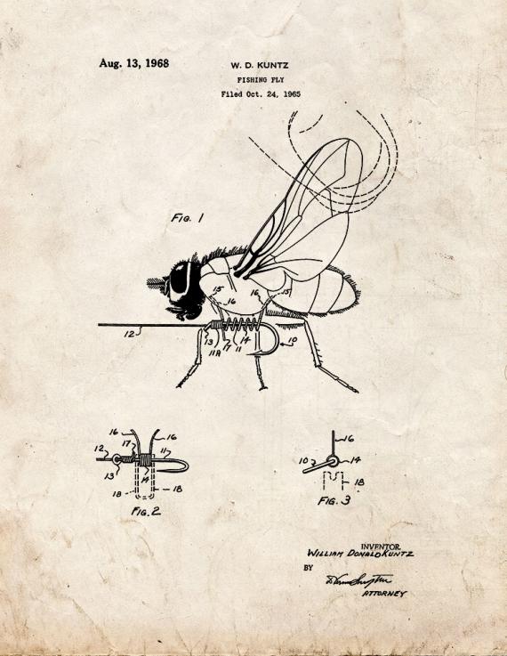 Fishing Fly Patent Print