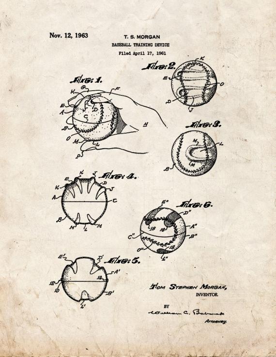 Baseball Training Device Patent Print