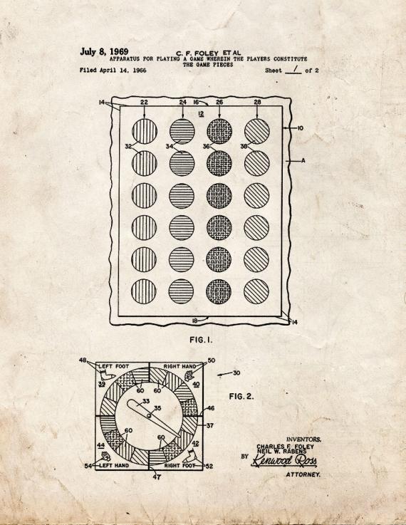 Twister Game Patent Print