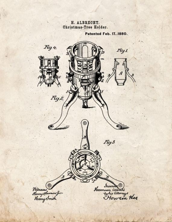Christmas-Tree Holder Patent Print