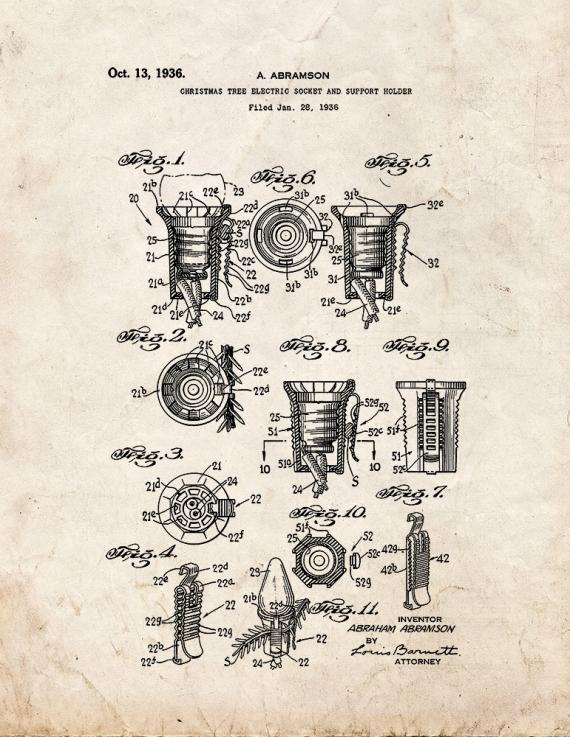 Christmas Tree Electric Socket and Support-holder Patent Print