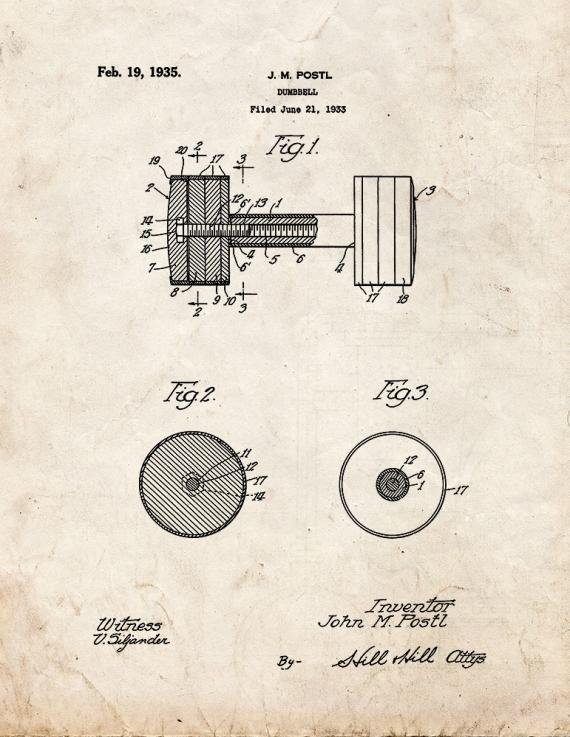 Dumbbell Patent Print