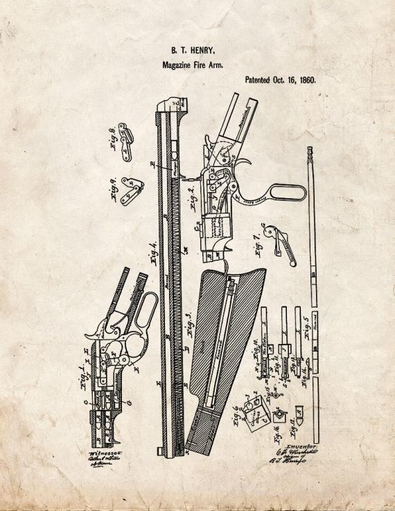 Henry Rifle Patent Print