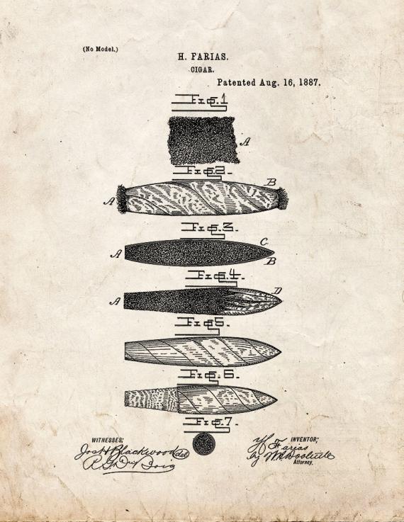 Cigar Patent Print